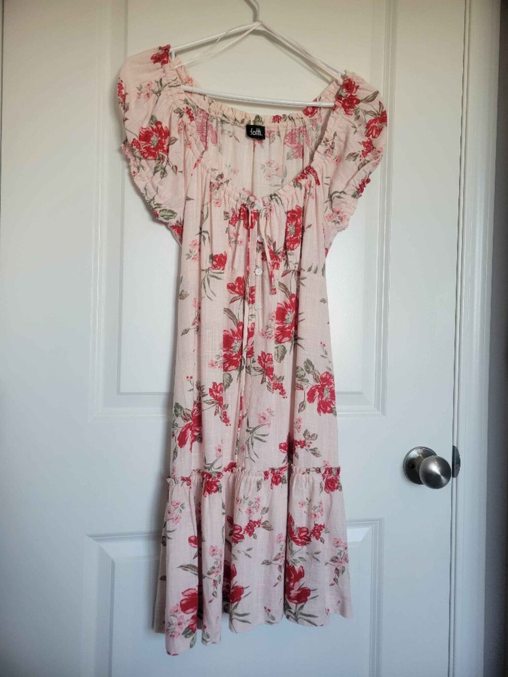 DOTTI, pink white floral summer dress, womens